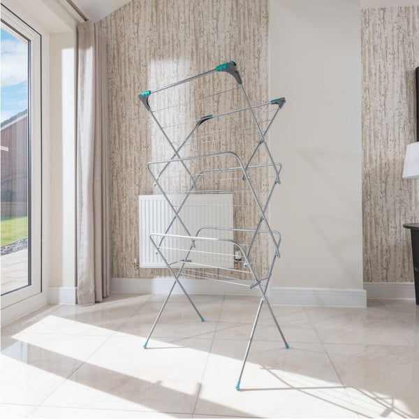 Třípatrový sušák na prádlo ve stříbrné barvě - Addis-image-3