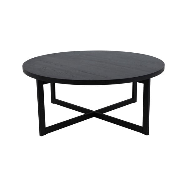 Černý konferenční stolek z dubového dřeva Canett Elliot, ø 100 cm