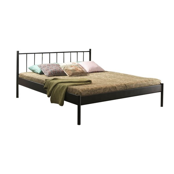 Černá kovová dvoulůžková postel s roštem 140x200 cm Falez – Kalune Design