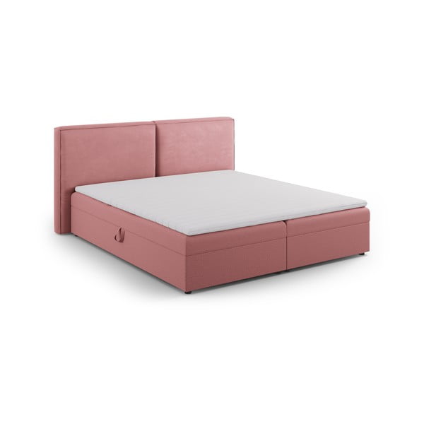 Růžová boxspring postel s úložným prostorem 140x200 cm Arendal – Cosmopolitan Design