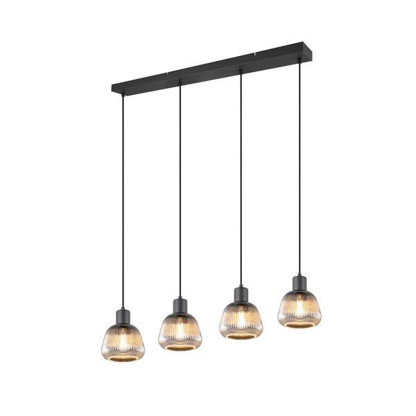 Černé závěsné svítidlo se skleněným stínidlem ø 15 cm Tarifa – Trio-image-1