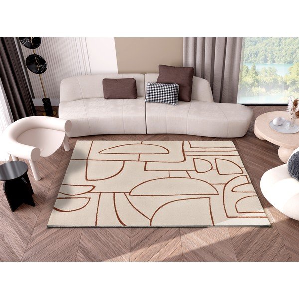 Koberec v cihlové a krémové barvě 80x150 cm Beruti – Universal-image-1