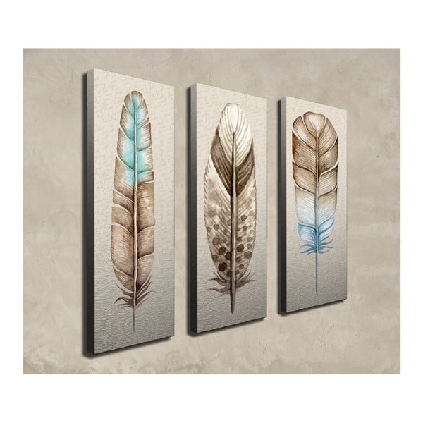 3dílný obraz na plátně Feathers-image-2