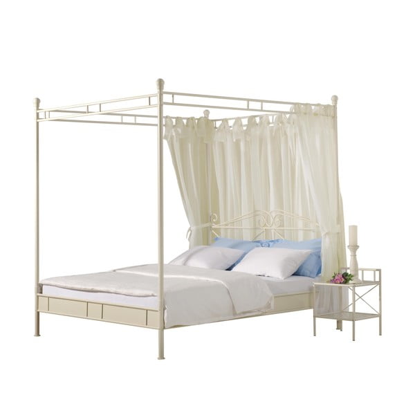 Kovová postel Venedig 180x200 cm, bílá