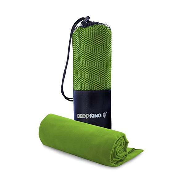 Set limetkově zelené rychleschnoucí osušky a ručníku DecoKing EKEA, 70 x 140 cm + 30 x 50 cm