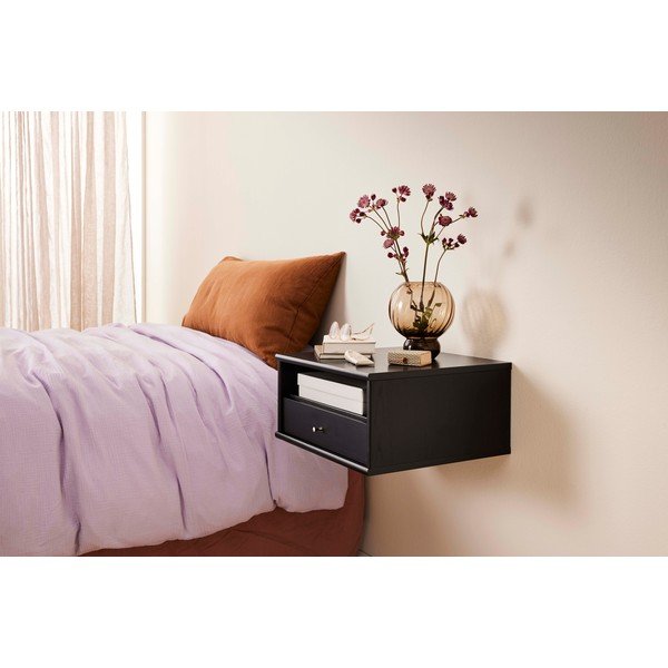 Černý závěsný noční stolek s poličkami Mistral - Hammel Furniture-image-1