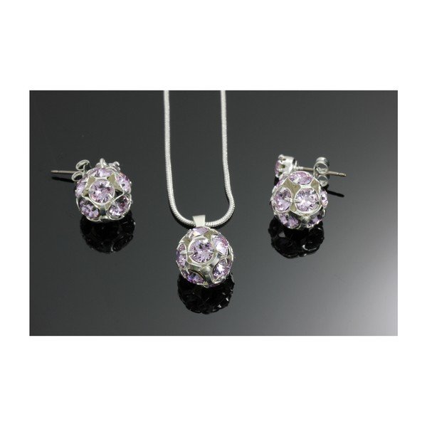 Set náhrdelníku a náušnic s fialovými krystaly Swarovski® Yasmine-image-2