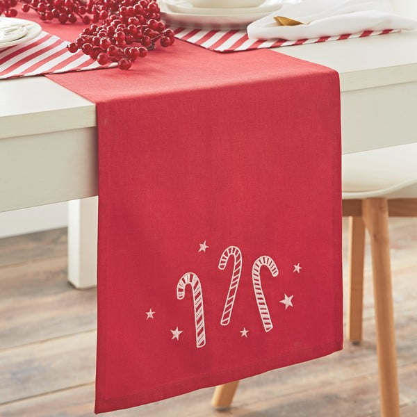 Bavlněný běhoun na stůl s vánočním motivem 32x220 cm Candy Cane – Catherine Lansfield