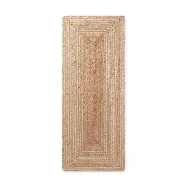 Oboustranný/ručně tkaný jutový běhoun v přírodní barvě/ve světle přírodní barvě 80x300 cm Juno – Hanse Home-image-4