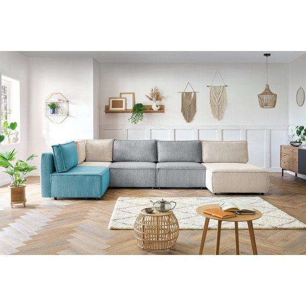 Variabilní manšestrová rohová pohovka do "U" Nihad modular – Bobochic Paris-image-1