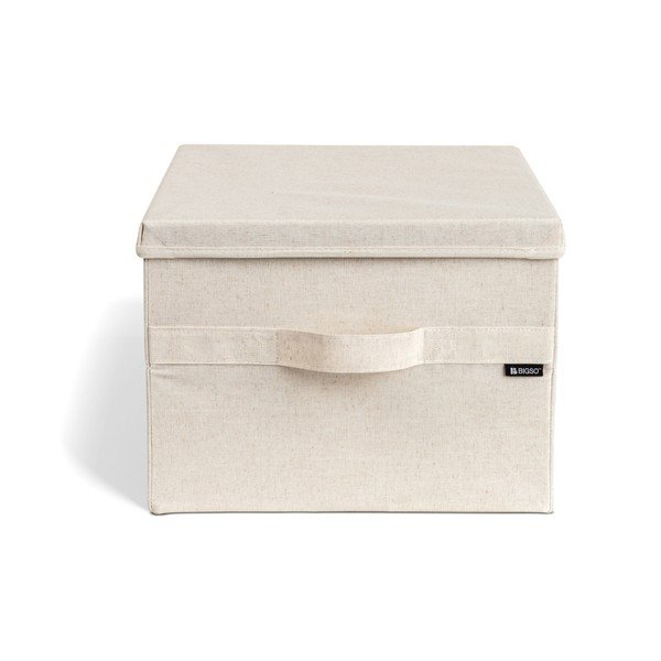 Béžový látkový úložný box s víkem 36x46x25 cm Soft Storage Large – Bigso