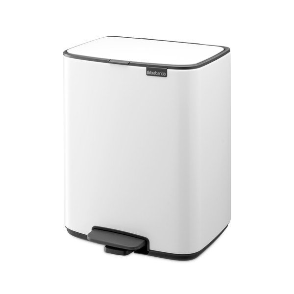 Bílý nášlapný ocelový odpadkový koš 12 l Bo – Brabantia