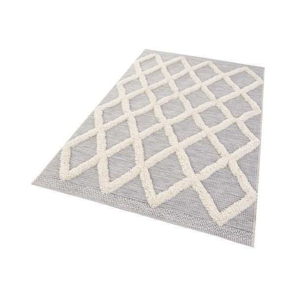 Šedý koberec Mint Rugs Handira Grid, 230 x 155 cm-image-1
