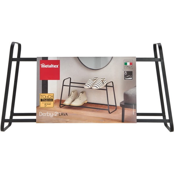 Černý dvoupatrový botník Metaltex Derby-image-2