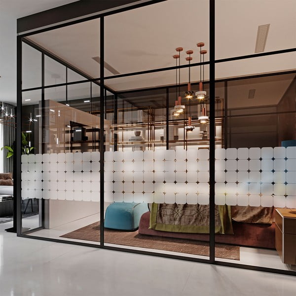 Samolepky v sadě na okno 50 ks 10x10 cm Square Blackout – Ambiance-image-1