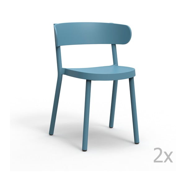 Sada 2 modrých zahradních židlí Resol Casino
