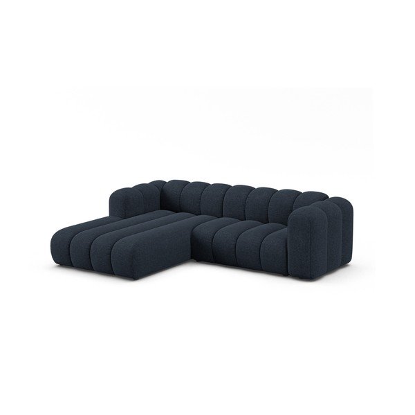 Tmavě modrá žinylková rohová pohovka (levý roh/s lenoškou) Lupine – Micadoni -image-1