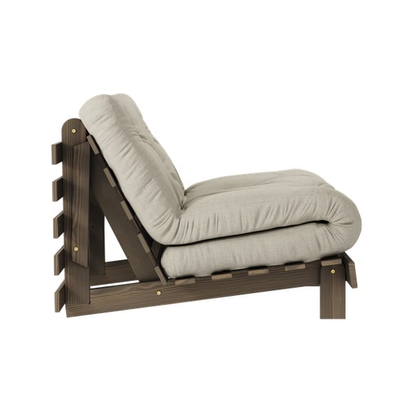 Šedobéžové rozkládací lněné křeslo Roots Carob – Karup Design-image-3