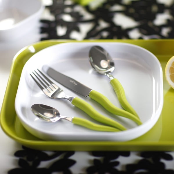 Sada 24 bílých příborů se stojanem Vialli Design Ama-image-1