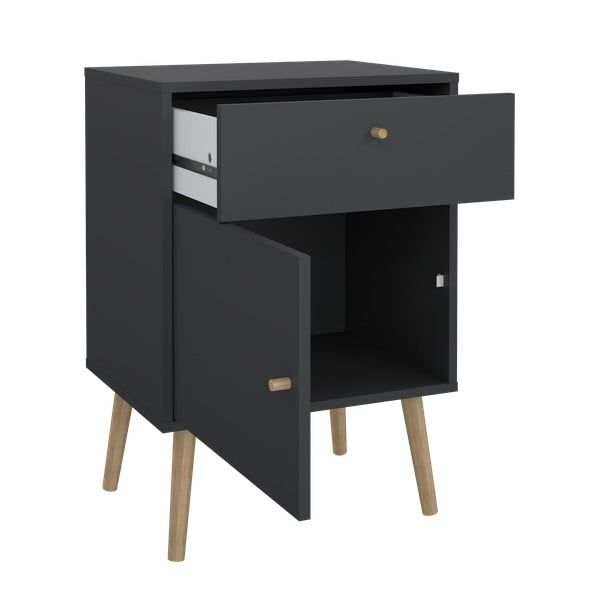 Antracitový noční stolek Bodo – Tvilum-image-1