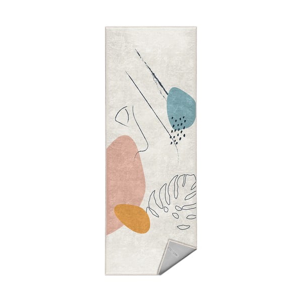 Krémový pratelný běhoun 80x200 cm Abstract Shapes – Mila Home