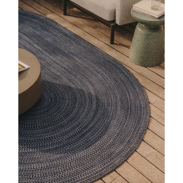 Tmavě modrý venkovní koberec z recyklovaných vláken 200x300 cm Sadent – Kave Home-image-1