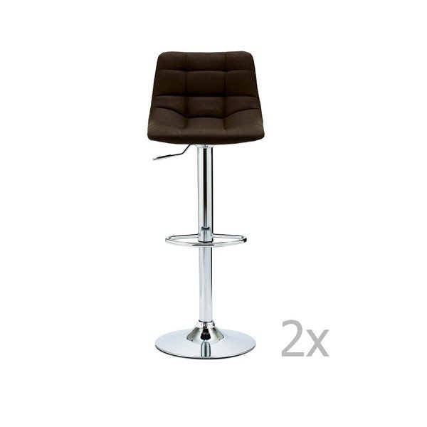 Tmavě hnědé otočné barové židle v sadě 2 ks 88 cm Mario – Furnhouse-image-1