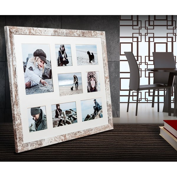 Šedo-bílý rámeček na 8 fotografií Styler Narvik, 51 x 41 cm-image-1