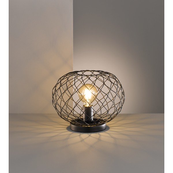 Černá stolní lampa s kovovým stínidlem (výška 23 cm) Justin – Fischer & Honsel-image-3