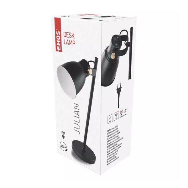 Černá stolní lampa (výška 46 cm) Julian – EMOS-image-1