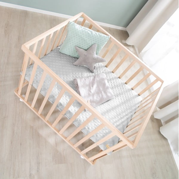 Šedá dětská ohrádka z bukového dřeva 75x100 cm Roba style – Roba-image-4