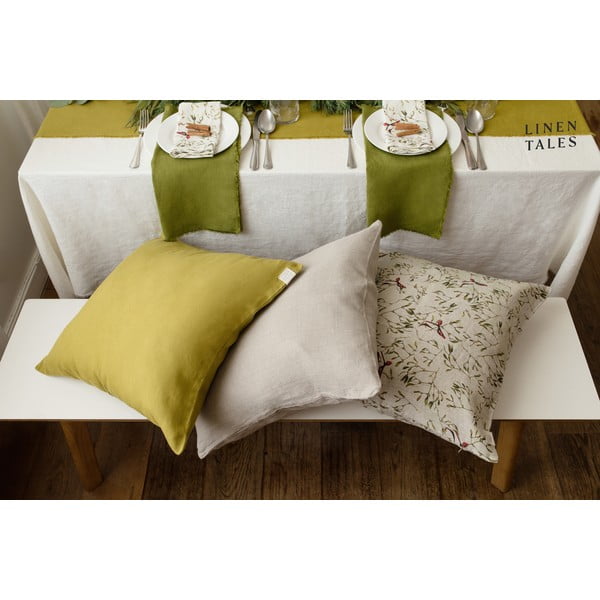 Lněný povlak na polštář 50x50 cm Moss Green – Linen Tales-image-1