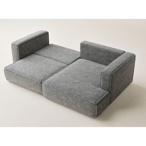 Šedá žinylková rozkládací/s úložným prostorem rohová pohovka (pravý roh/s lenoškou) Velto – Maison de Rêve-image-3