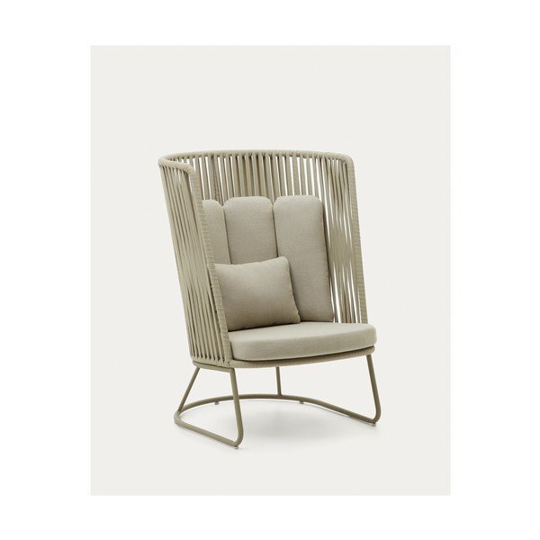 Zelené kovové zahradní křeslo Saconca – Kave Home-image-4