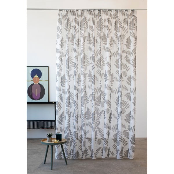 Bílo-šedá záclona 300x260 cm Feriga – Mendola Fabrics