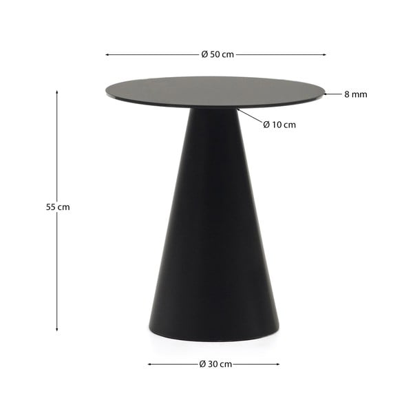 Kulatý odkládací stolek se skleněnou deskou ø 50 cm Wilshire – Kave Home-image-4