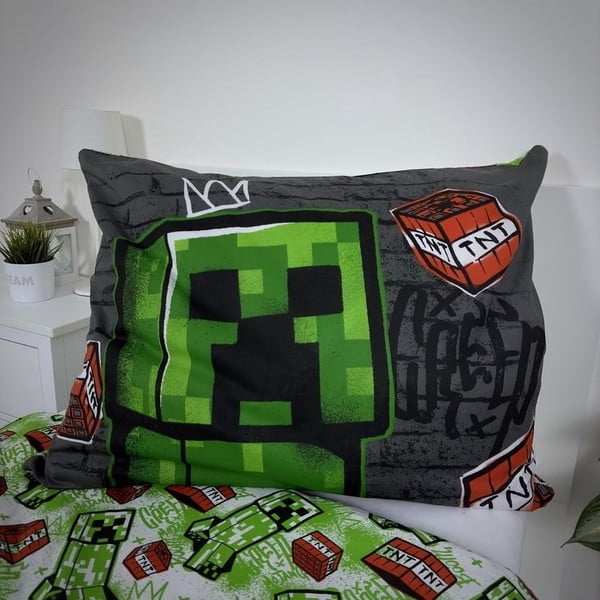 Bavlněné dětské povlečení na jednolůžko 140x200 cm Minecraft Metro Art – Jerry Fabrics-image-4