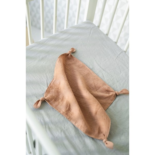 Dětské šedé lněné prostěradlo Linen Tales Nature, 90 x 200 cm-image-1