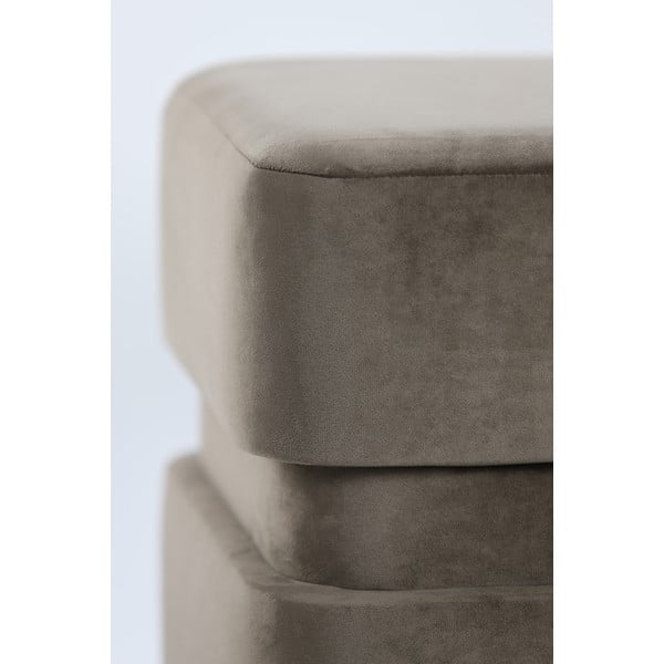 Tmavě hnědý sametový taburet Piazza – Light & Living-image-4