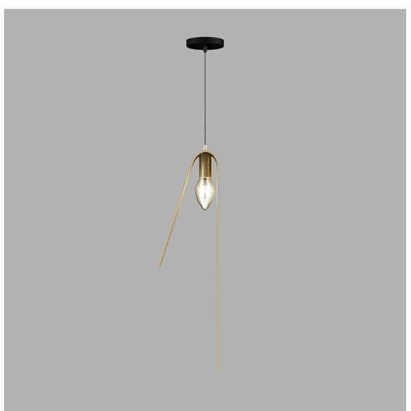 Závěsné svítidlo s kovovým stínidlem v černo-zlaté barvě Fold – Squid Lighting-image-3