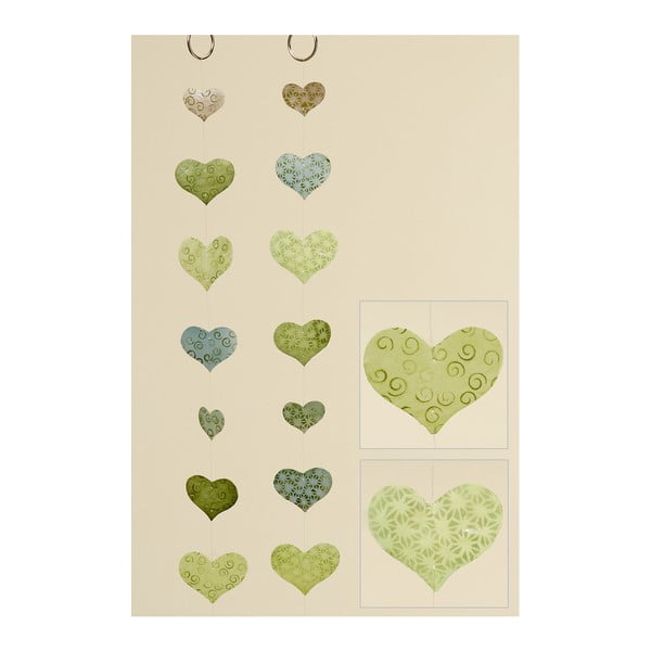 Sada 2 zelených závěsných dekorací Boltze Heart