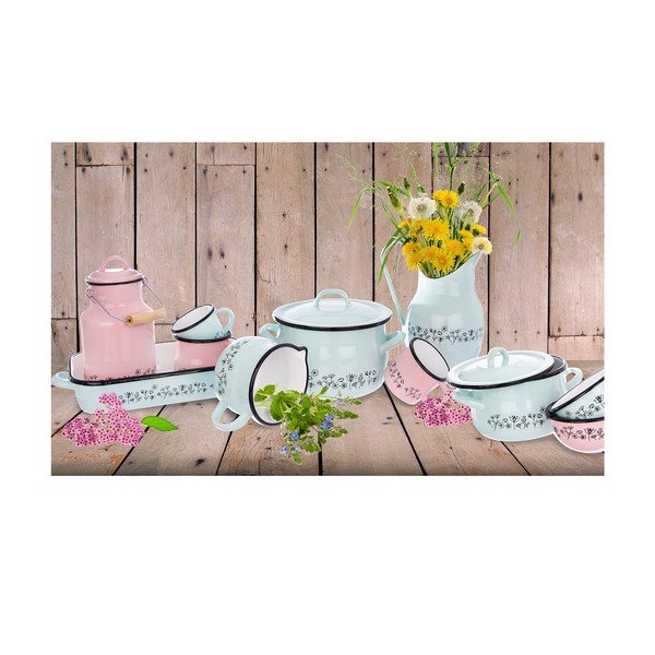 Mátově zelený smaltovaný hrnek Orion Meadow, 400 ml-image-1