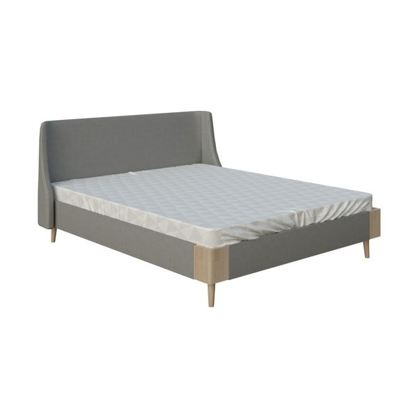 Šedá dvoulůžková postel ProSpánek Lagom Side Soft, 160 x 200 cm