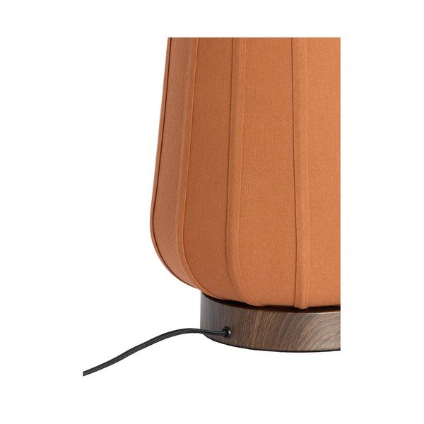 Kovová stolní lampa v terakotové barvě s textilním stínidlem (výška 29 cm) Bibia – Light & Living-image-3