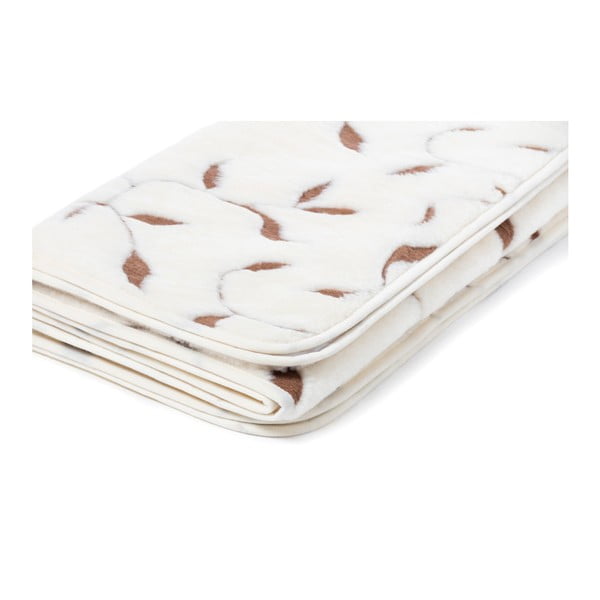 Bílá deka z merino vlny Royal Dream Merino Wool Quilt Leaf, 160 x 200 cm