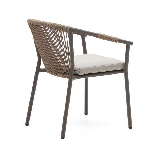 Béžová kovová zahradní židle Xelida – Kave Home-image-3