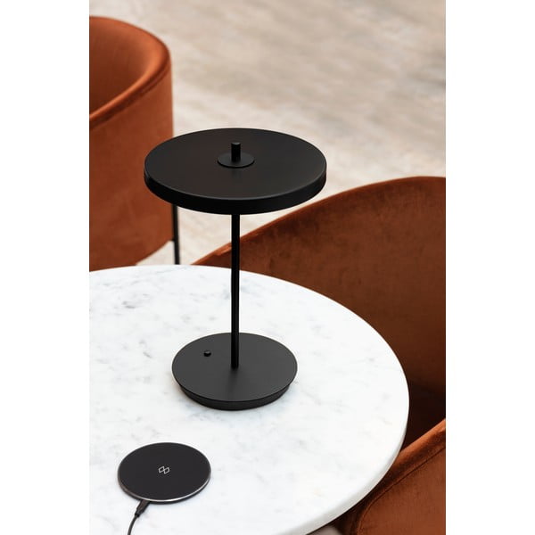 Černá kovová LED stolní lampa s kovovým stínidlem (výška 31 cm) Asteria Move – UMAGE-image-1