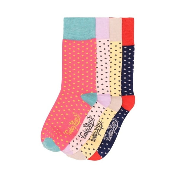 Sada 4 párů barevných ponožek Funky Steps Dotty, velikost 35 – 39