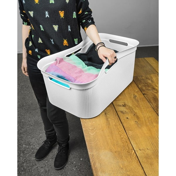 Bílý plastový koš na prádlo 41 l Brisen - Rotho-image-3