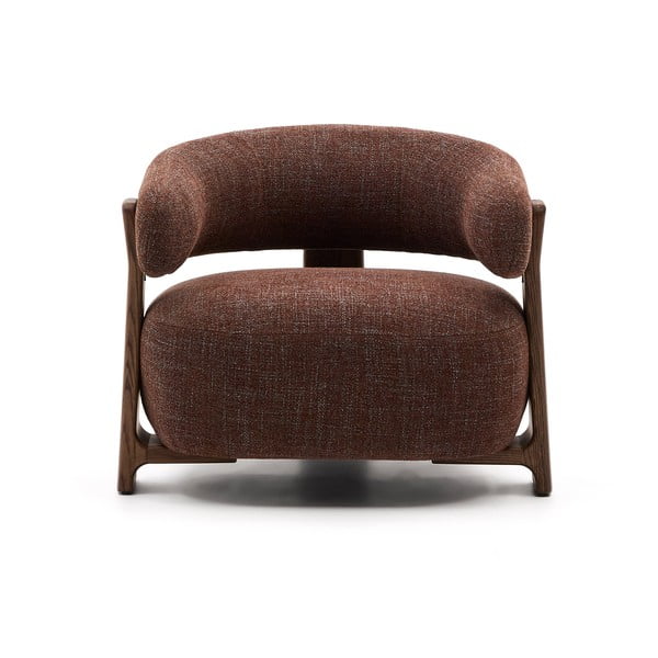 Hnědé žinylkové křeslo Granite – Kave Home-image-2